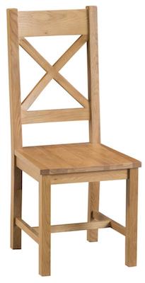 Oakley Oak Cross Back Chair with Wooden Seat