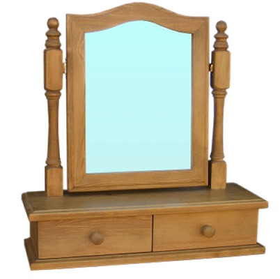 Cottage Pine Swing Mirror with Two Drawers