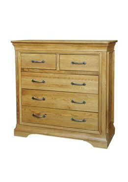 French Style Oak 2 Over 3 Chest