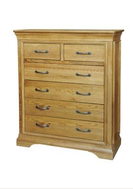 French Style Oak 2 Over 4 Chest