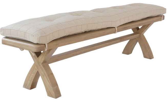 Harrogate Oak Bench Cushion Natural Check