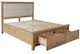 Harrogate Oak 5ft Bed with Fabric Headboard and Drawers