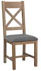 Harrogate Oak Crossback Chair Grey Check