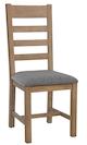 Harrogate Oak Slatted Chair Grey Check