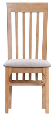 Nottingham Oak Slat Back Chair with Fabric Seat