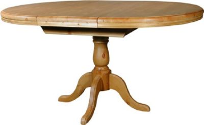 Pine Table on Sorrento Single Pedestal Extending Pine Table