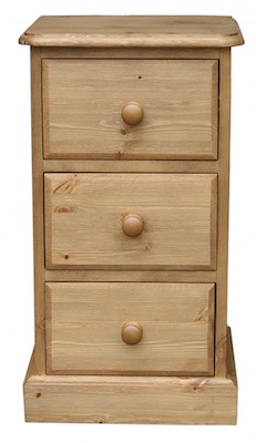 Cottage Pine Small 3 Drawer Bedside Cabinet