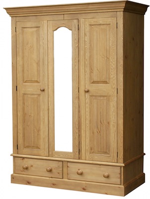 Cottage Pine Double Wardrobe with Mirror